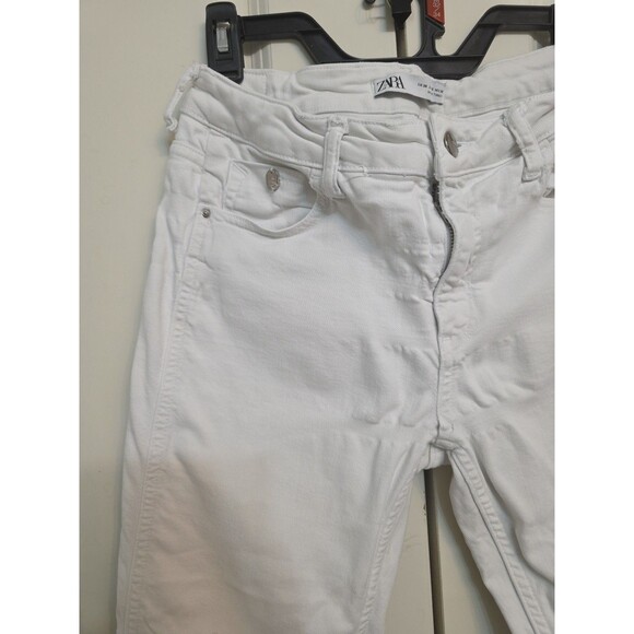 Zara Womens White Denim Raw Hem Ankle Jeans, Size 6 - Picture 8 of 13